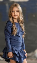 All For Kids Sweatshirt mit Rüschen Marineblau