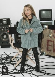 Wintermantel Teddy Blau