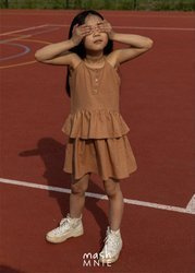 Rüschenkleid Karamell