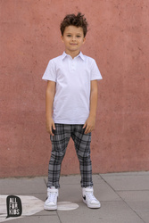 All For Kids Business Check Trousers