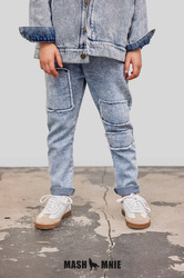 MashMnie Pants Acid Wash Blue 