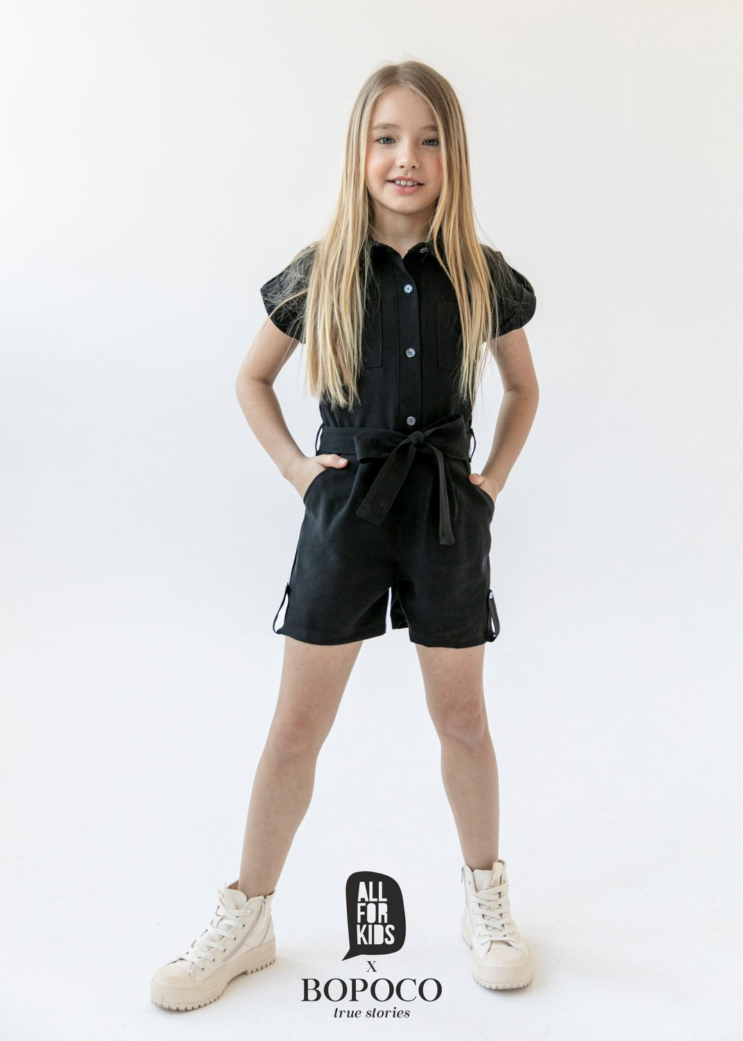 ALL FOR KIDS OVERALLS KHAKI GIRL \ SHORTS WYPRZEDAŻ