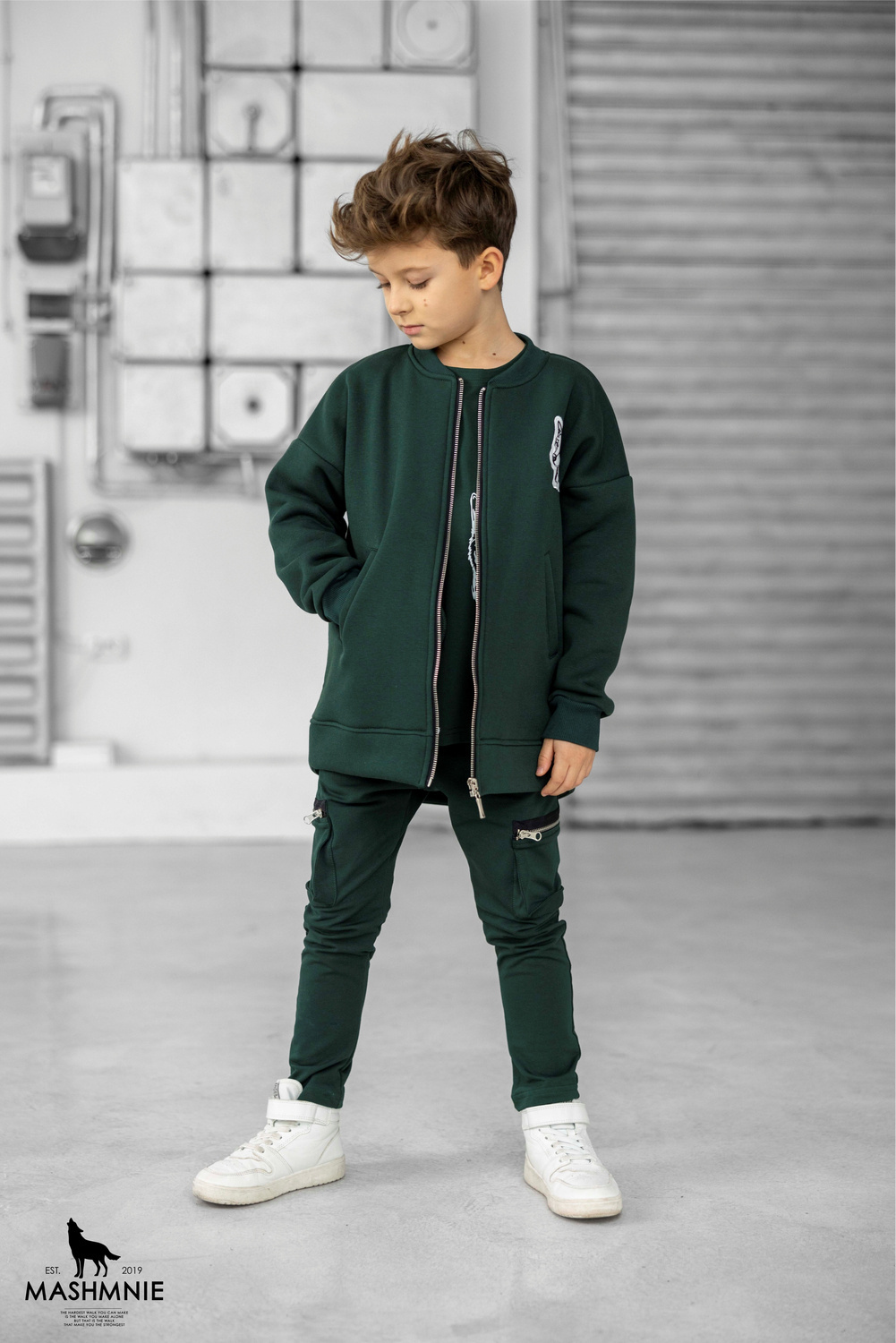 Boys khaki adidas tracksuit best sale