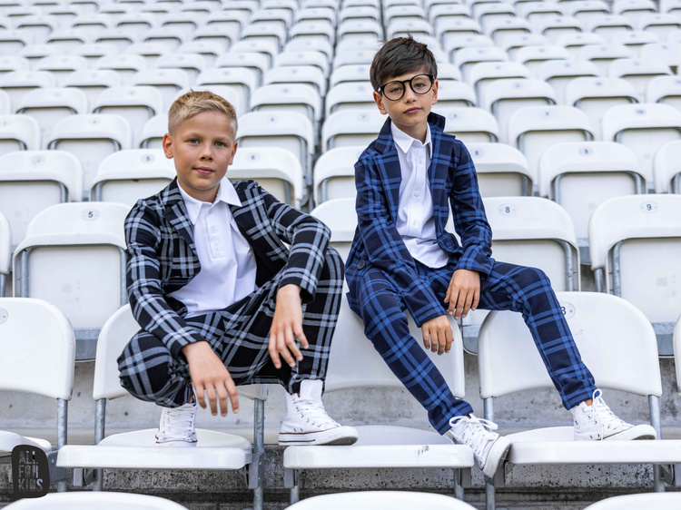 All For Kids Business Check Trousers