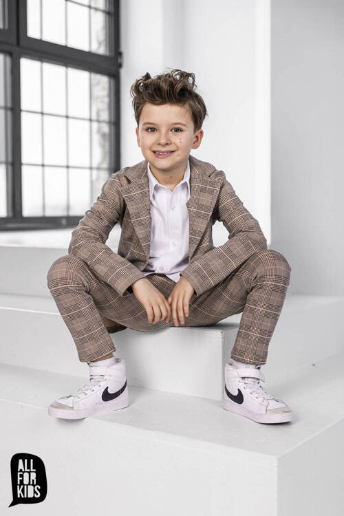 All For Kids Business Check Trousers