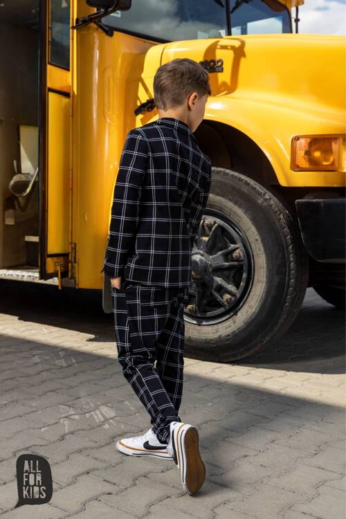 All For Kids Business Check Trousers