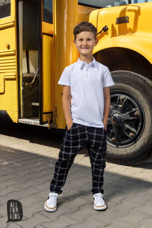 All For Kids Business Check Trousers