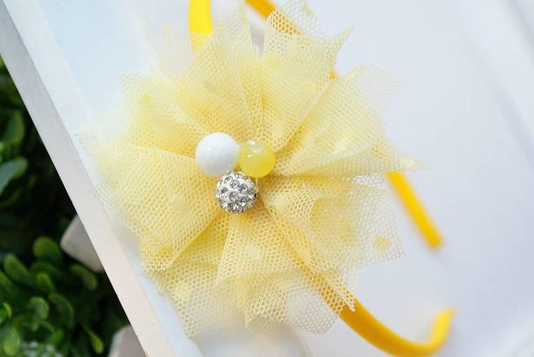F BAND  TULLE BOW