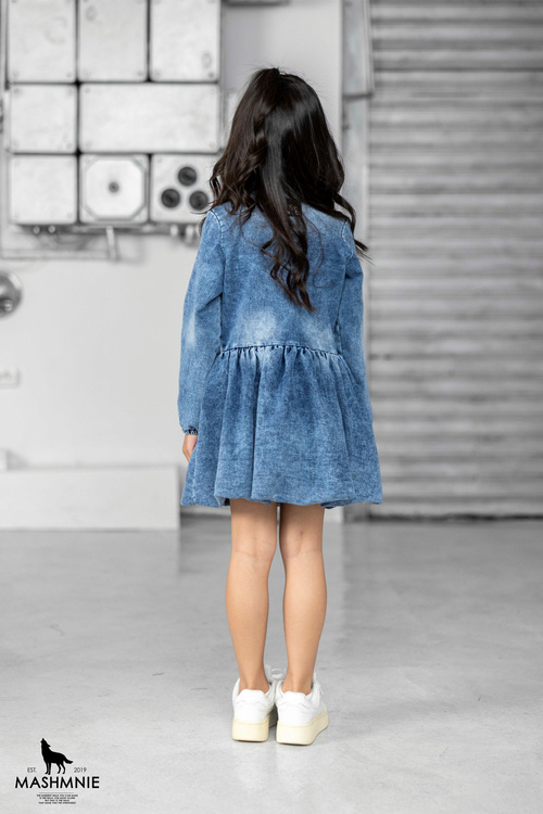 MashMnie Dress Acid Wash Blue