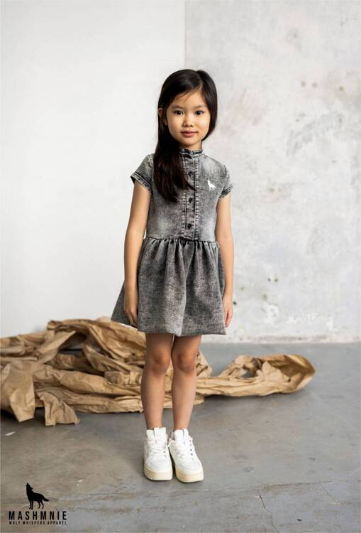 MashMnie Dress Acid Wash Blue