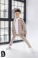 All For Kids Business Check Trousers