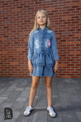 MashMnie Kleid Acid Wash Blau