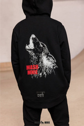 Sweatshirt mit Kapuze WILD WOLF Schwarz                                                 