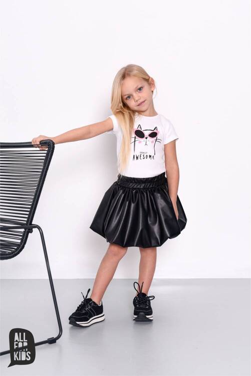 All For Kids Bluse Miau Weiß