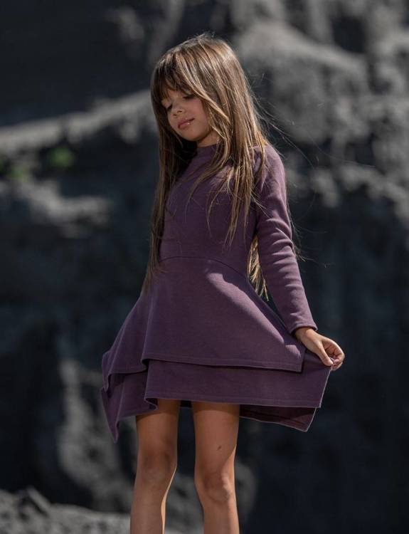 Kleid Astmmetrich Violett