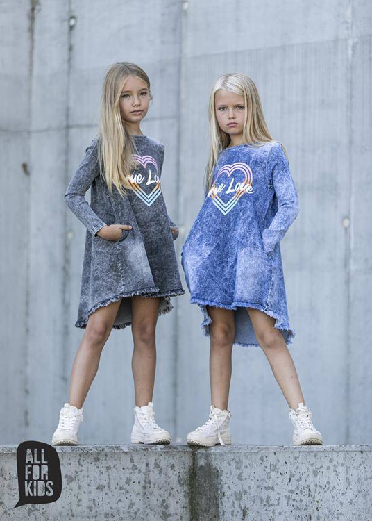 All For Kids Sukienka Jeans Grafit