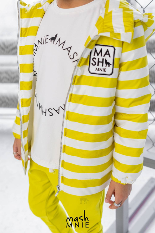 MashMnie Parka Paski Limonka