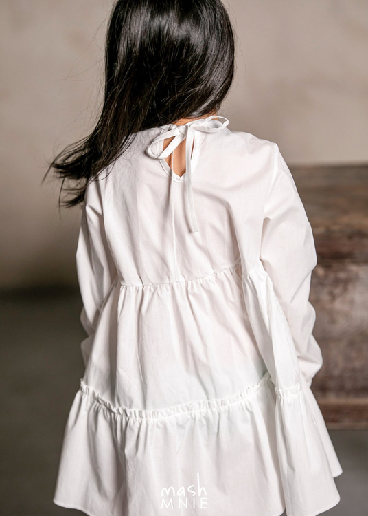 MashMnie Dress with Frills White