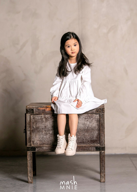 MashMnie Dress with Frills White