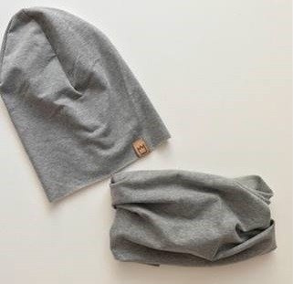 CAP+COWL COTTON GREY