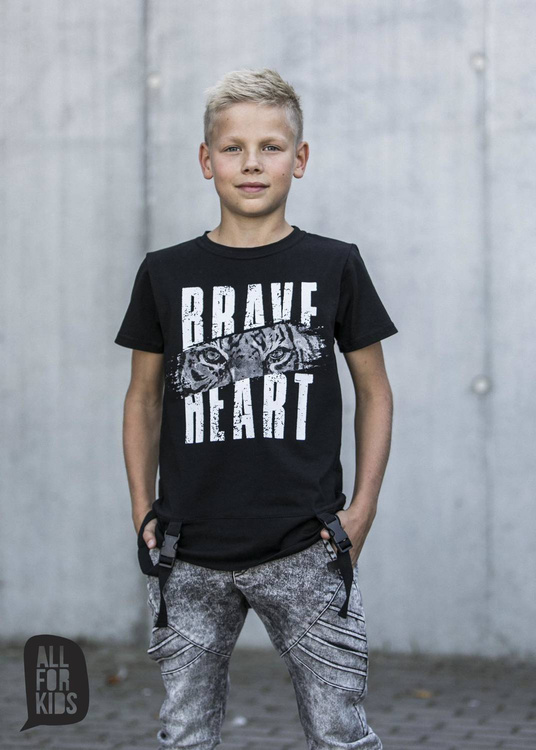 All For Kids Bedrucktes T-shirt Schwarz