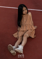 Rüschenkleid Karamell