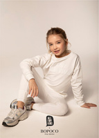 Cremefarbener Mädchen-Trainingsanzug