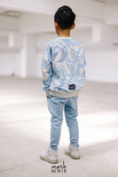 MashMnie Bluza Print Wilk Niebieska