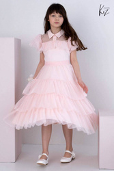 Różowa sukienka z kołnierzykiem