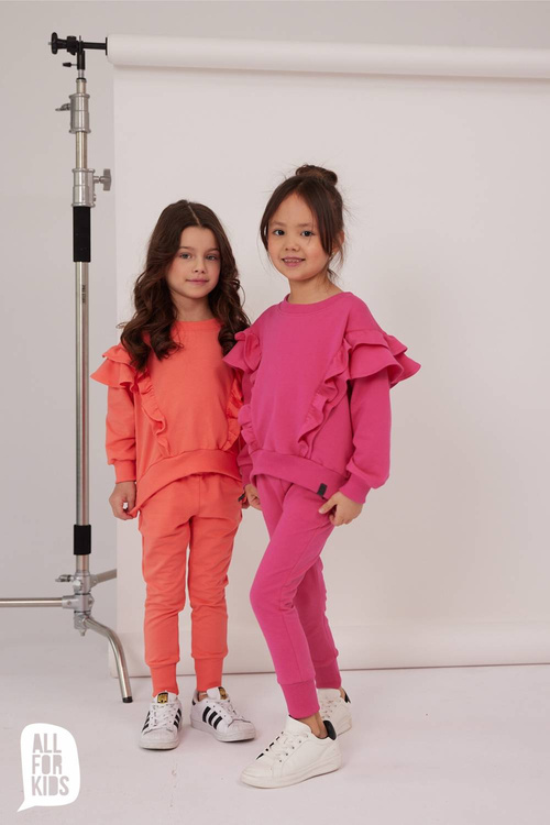 All For Kids Bluza Falbanki Koral