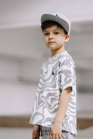 MashMnie T-shirt Wilk Print Szary