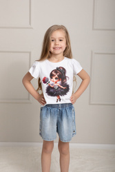 MałaMi T-shirt z Aplikacją Biały