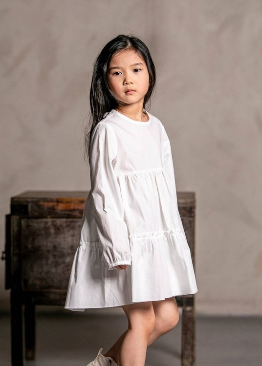MashMnie Dress with Frills White