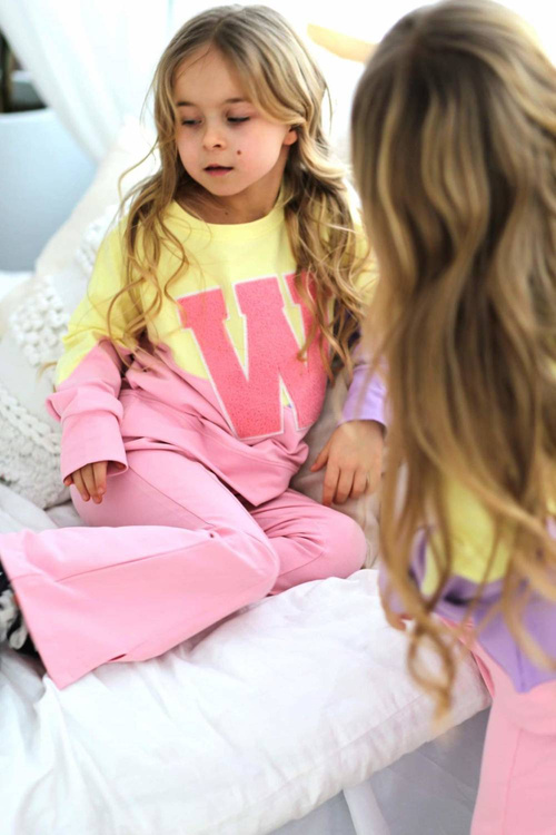 Qba Spodnie Różowe Dzwony