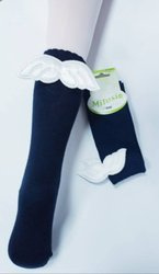 Wings knee socks navy blue