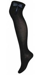 OVERKNEE SOCKS BLACK WITH BOW