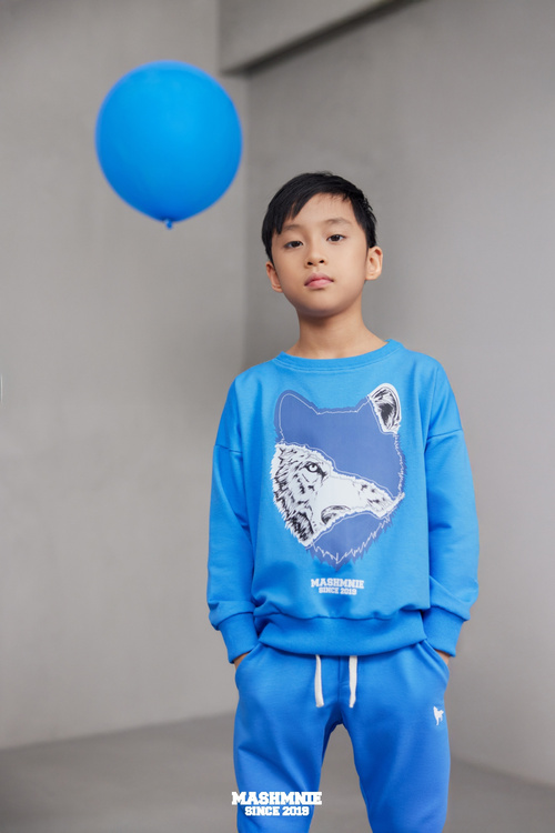MashMnie Bluza Niebieska Wolf Boys&Girls