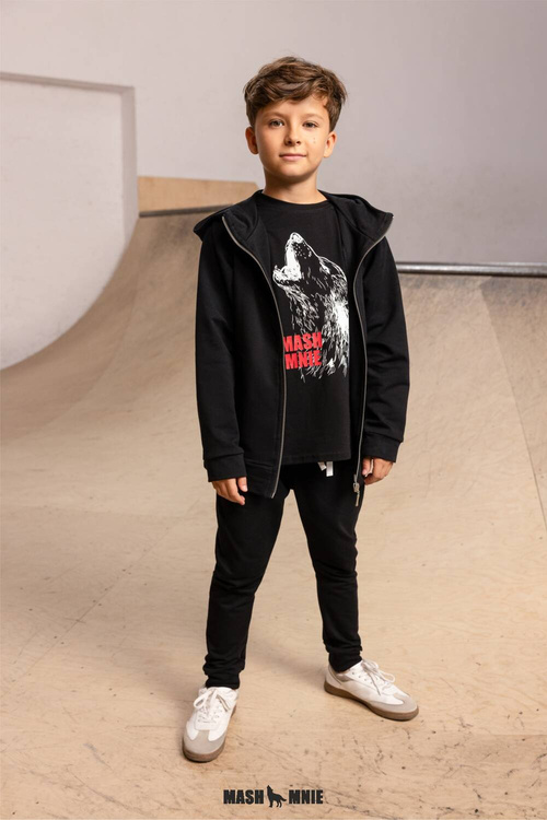 MashMnie Wild City T-shirt Wolf Czarny