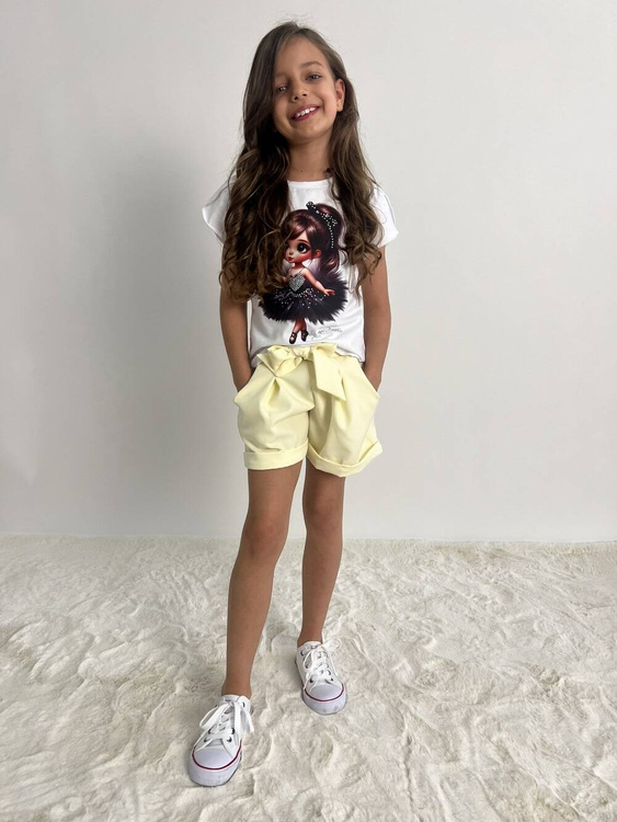 MałaMi T-shirt z Aplikacją Biały