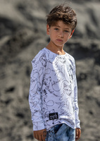 Sweatshirt Wolf Print Weiß