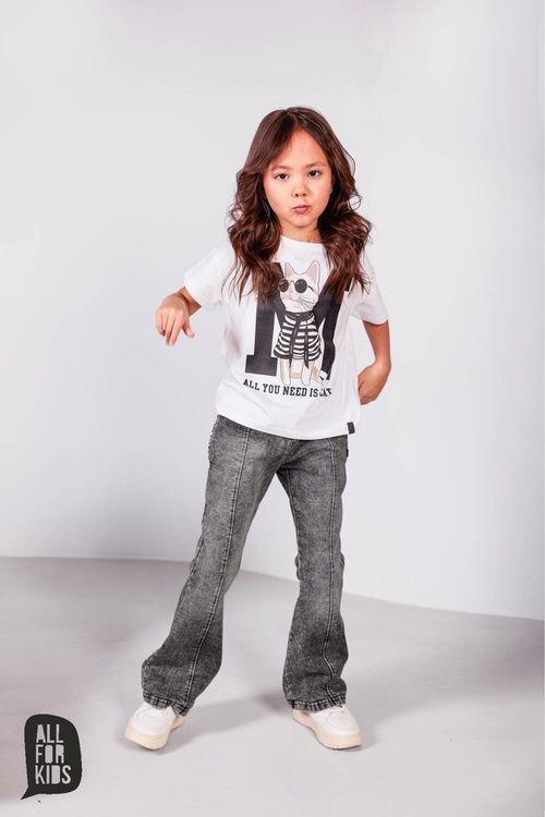 All For Kids Bluse Miau Weiß