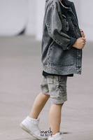 MashMnie Kurtka Jeansowa Szara