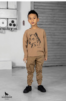 MashMnie Bluzka Longsleeve Wolf Beżowa