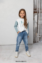 MashMnie Bluzka Long Miętowo Biała