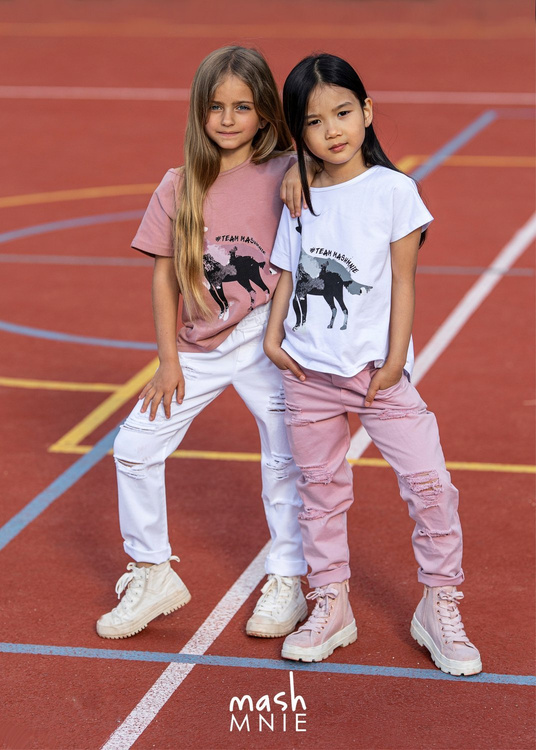 MashMnie Spodnie Boyfriend Pink