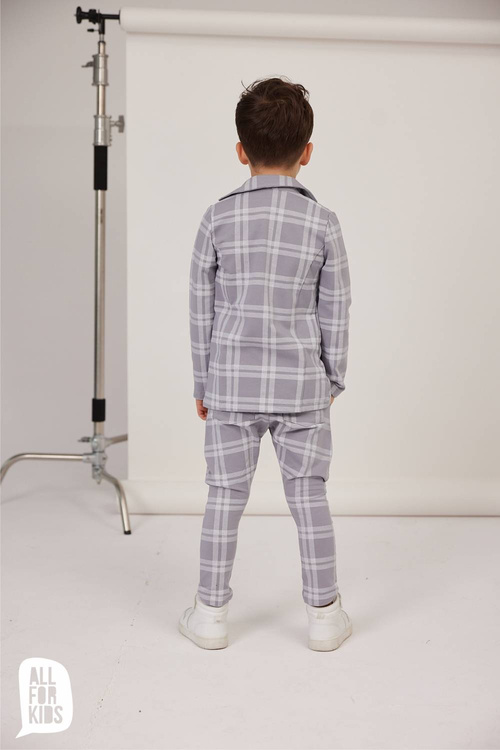 All For Kids Marynarka Boy Krata Szara
