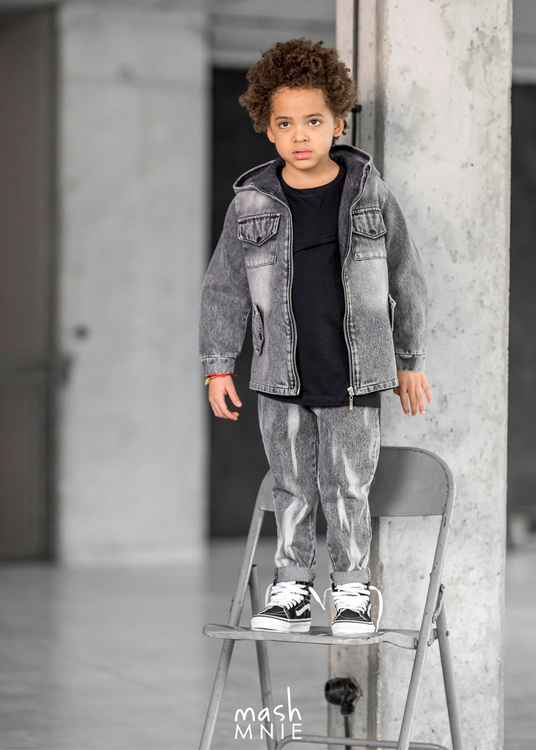 MashMnie Spodnie Boyfriend Grey