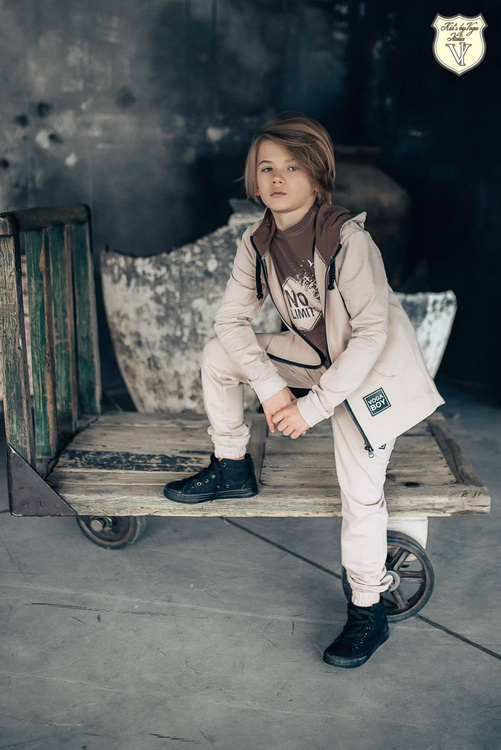 Kids By Voga Beige HEJ Sweatshirt