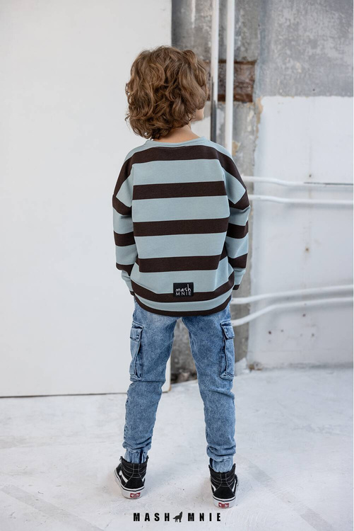 MashMnie Spodnie Bojówki Jeans Niebieskie