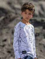 Sweatshirt Wolf Print Weiß